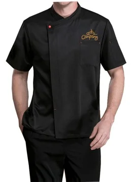 Customized Short Sleeve Chef Coat Black